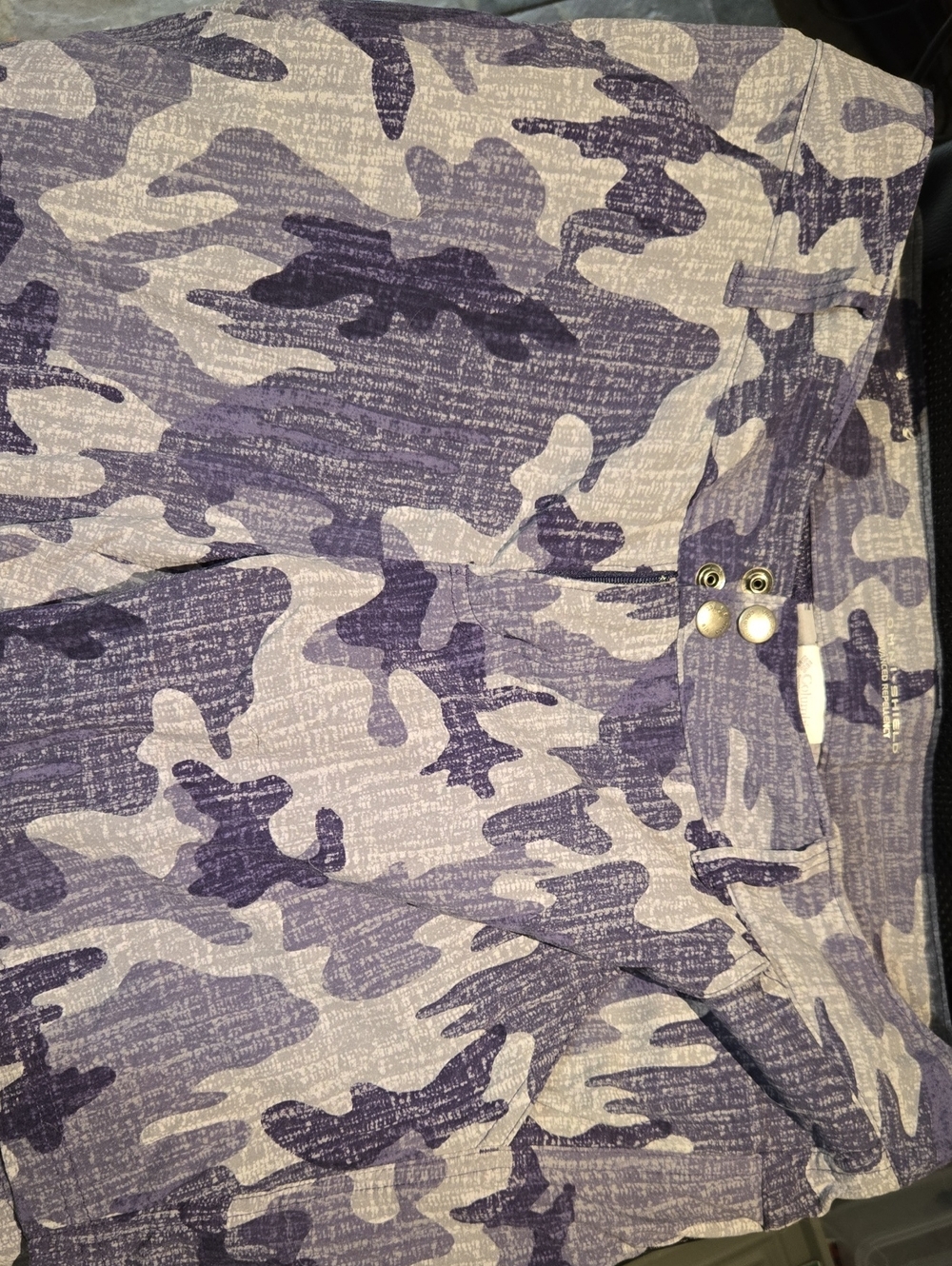 Columbia Blue Shorts with Snap Front